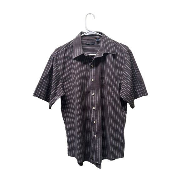 Van Heusen Men's Brown and Blue Button Down Shirt, Medium, 15-15.5, Pre-owned - Picture 3 of 7